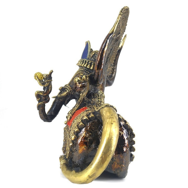 Handmade Dhokra Art Bahurupiya Brass Artefact (Multicolor, 10 inch)