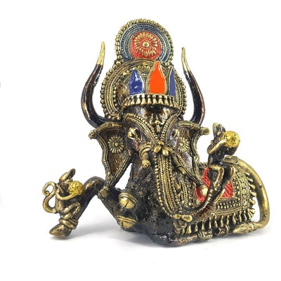 Handmade Dhokra Art Bahurupiya Brass Artefact (Multicolor, 10 inch)