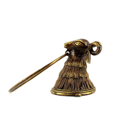 Handmade Brass Lamb Towel Holder with Dhokra Art Design (Bronze color)