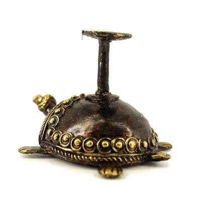 Brass Tortoise Candle and Tea Light Holder (Bronze color, 3 inch)