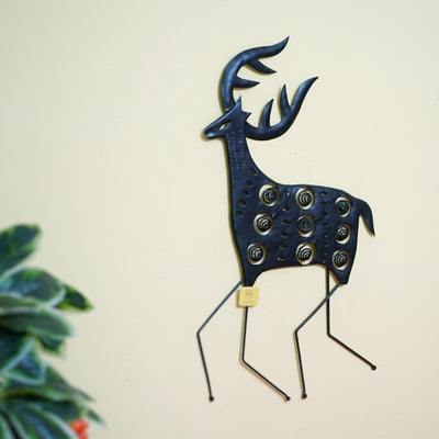 Designer Asbtract Deer Wall Hanging (Black, 26 inch)