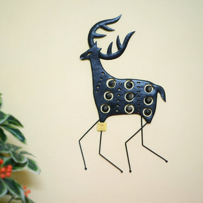 Designer Asbtract Deer Wall Hanging (Black, 26 inch)