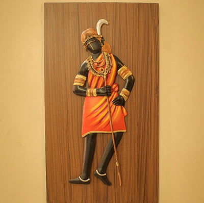 Dancing Tribal Woman Bastar Iron Craft Wall Art (Multicolor, 16 inch)