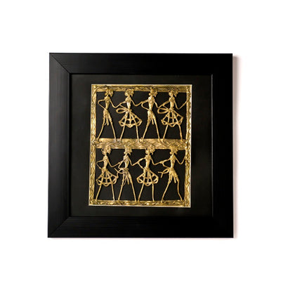Brass Dhokra Art square wall Frame (Black, 12.5 inch)