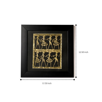 Brass Dhokra Art square wall Frame (Black, 12.5 inch)