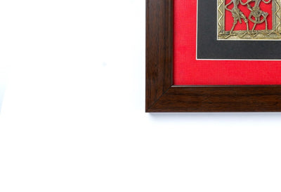 Brass Dhokra Art wall Frame (Brown frame, 8.5 inch)