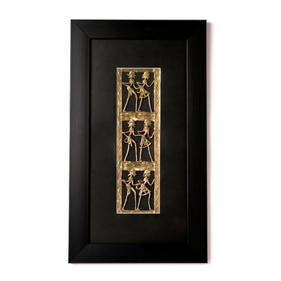 Brass Dhokra Art Wall Hanging (Black, 18 inch)