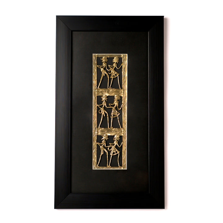 Brass Dhokra Art Wall Hanging (Black, 18 inch)