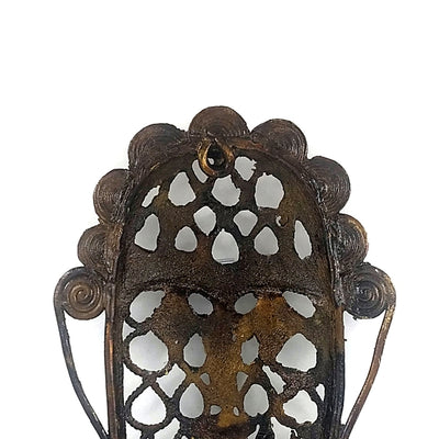 Bastar Art Brass Netted Mask Dokra Artifact (Bronze color, 9 inch)