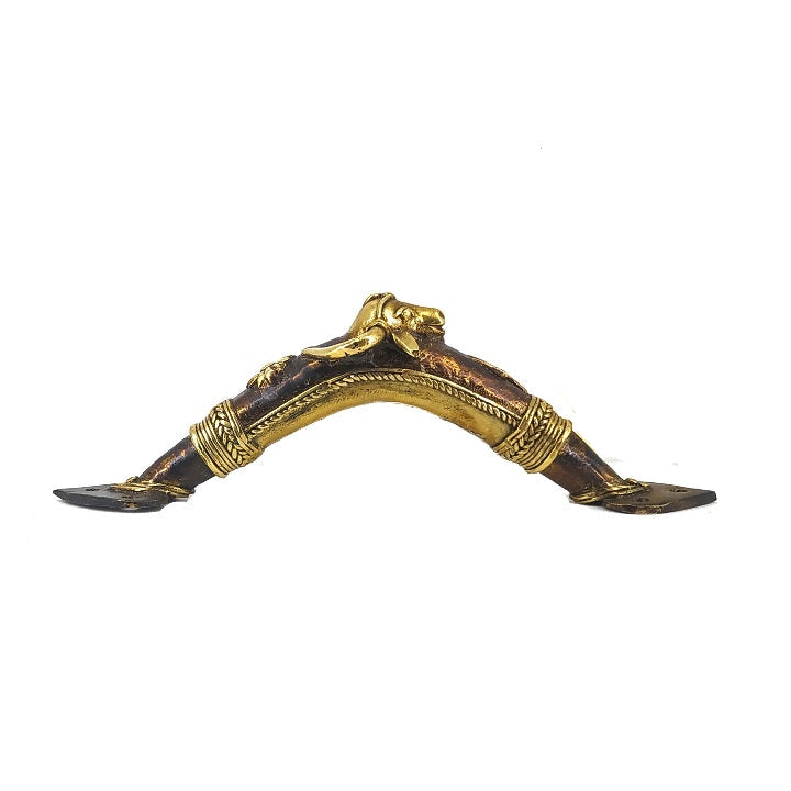 Bull head brass door handle antique bronze finish size view