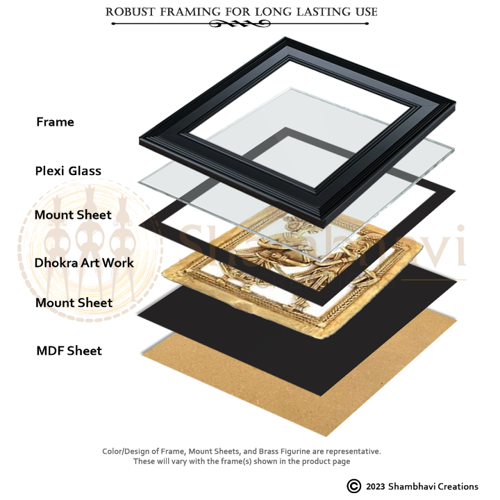 Dohkra art circular brass wall frame layered structure material detail