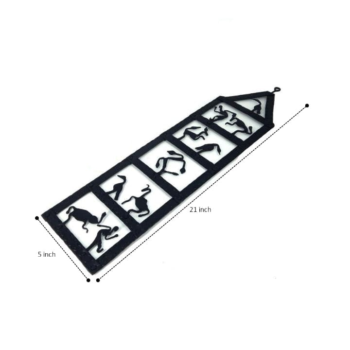 Hand-forged iron wall art detailed frame design